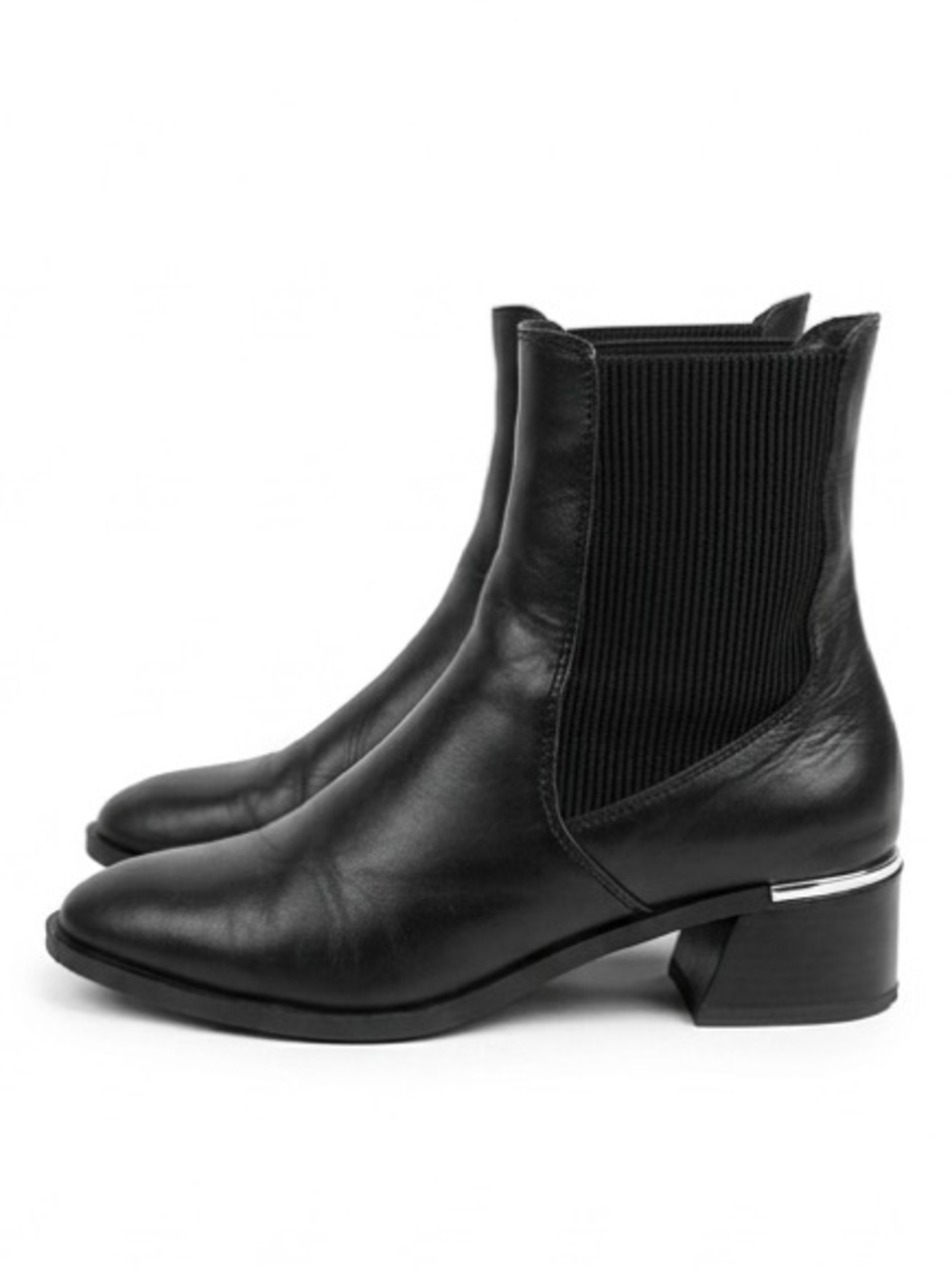 Black Leather Chelsea Ankle Boots from Forever & Always size 8.5 - Picture 7 of 7